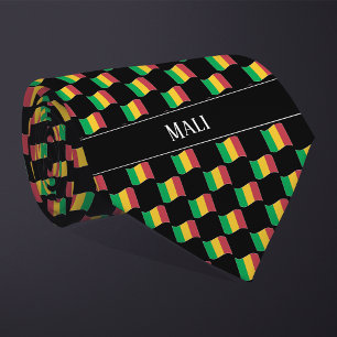 Wavy Mali Flag Pattern Tie