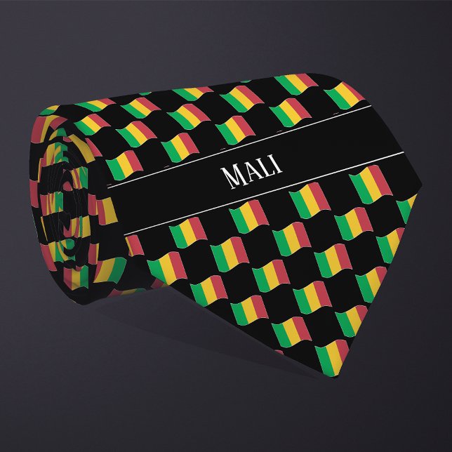 Wavy Mali Flag Pattern  Tie (Creator Uploaded)