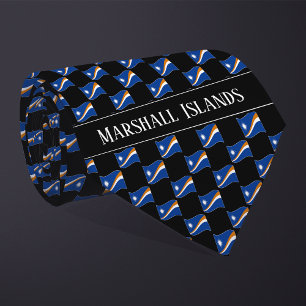 Wavy Marshall Islands Flag Pattern Tie