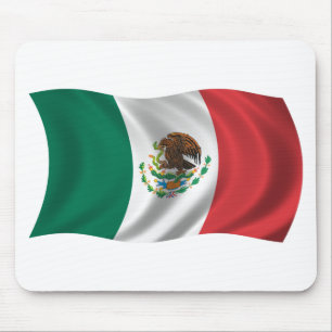 Wavy Mexico Flag Mouse Pad