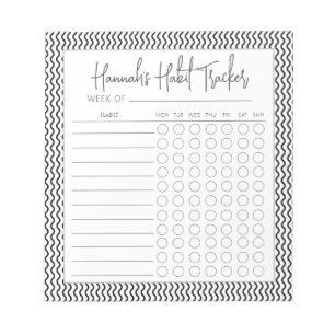 Wavy Minimal Script Habit Tracker Notepad