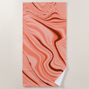 Wavy mix peach, salmon, clear coral and pink beach towel