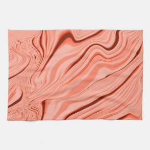 Wavy mix peach, salmon, clear coral and pink kitchen towel