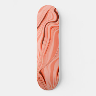 Wavy mix peach, salmon, clear coral and pink skateboard