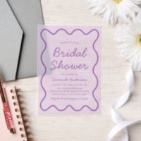 Wavy Modern Curvy Retro Purple Bridal Shower