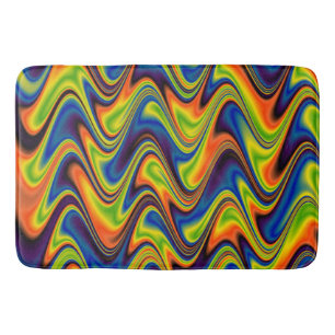 Wavy Multicolor Abstract Bath Mat