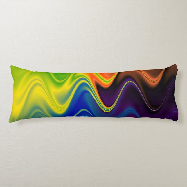 Wavy Multicolor Abstract Body Pillow (Front)