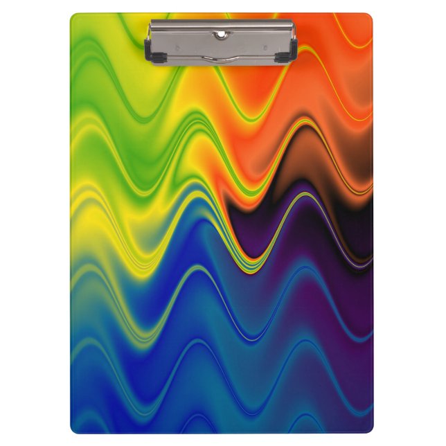Wavy Multicolor Abstract Clipboard (Front)