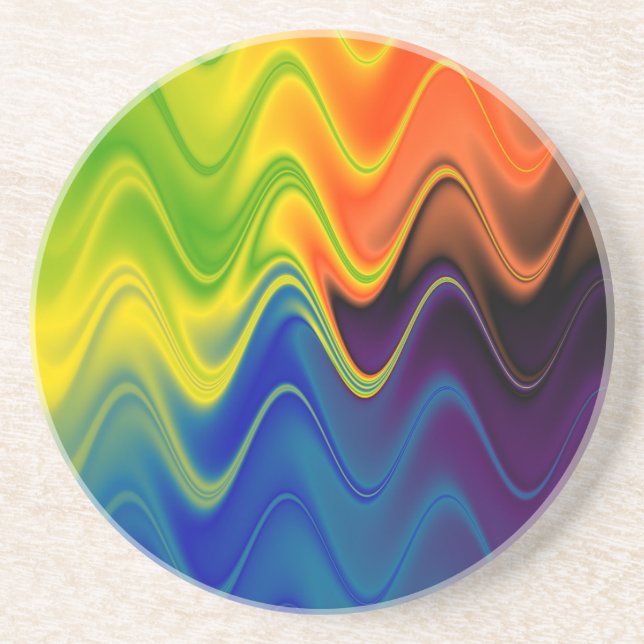 Wavy Multicolor Abstract Coaster (Front)