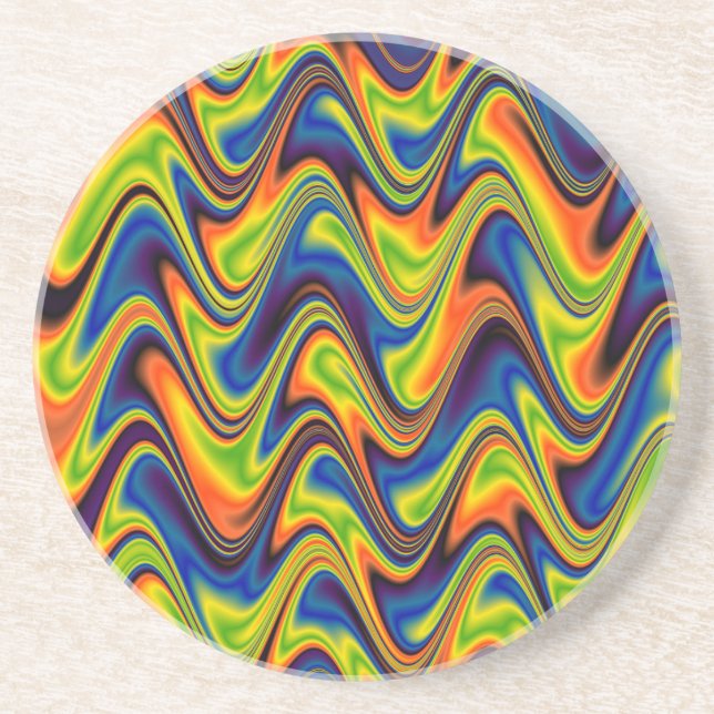 Wavy Multicolor Abstract Coaster (Front)