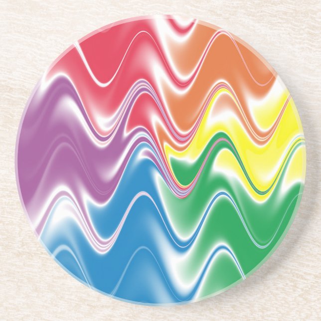 Wavy Multicolor Abstract Coaster (Front)