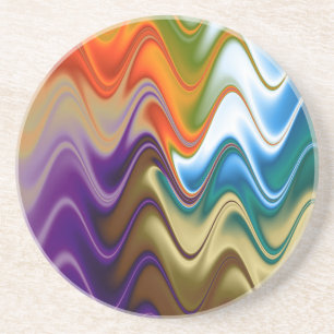 Wavy Multicolor Abstract Coaster