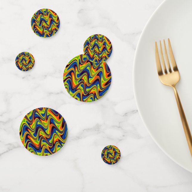 Wavy Multicolor Abstract Confetti (Group)