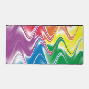 Wavy Multicolor Abstract Desk Mat