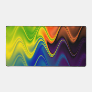 Wavy Multicolor Abstract Desk Mat