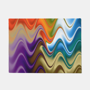 Wavy Multicolor Abstract Doormat