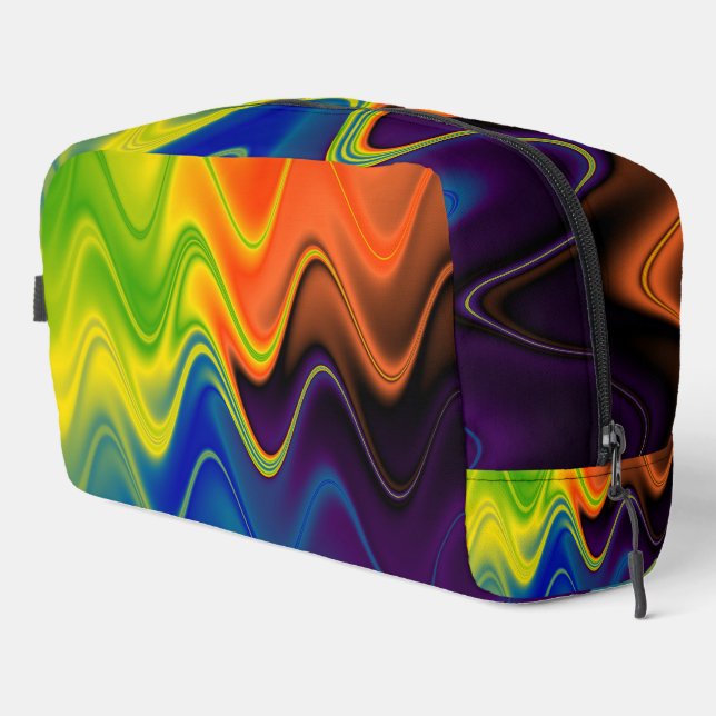 Wavy Multicolor Abstract Dopp Kit (Right Corner)
