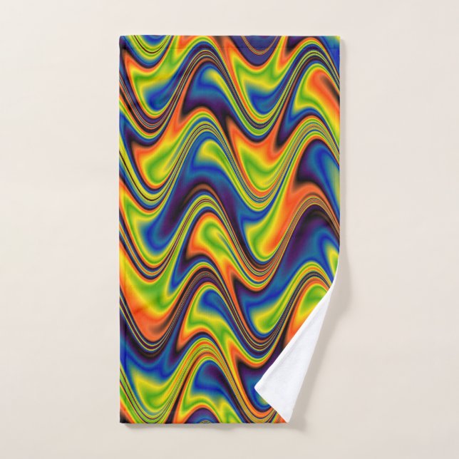 Wavy Multicolor Abstract Hand Towel (Hand Towel)