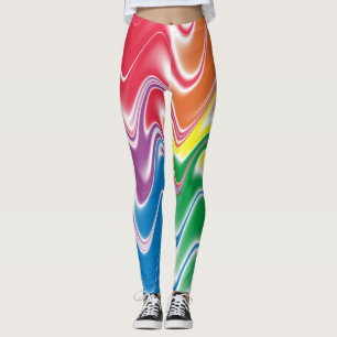 Wavy Multicolor Abstract Leggings