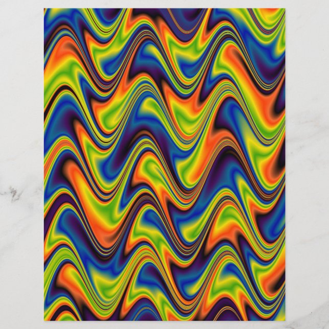 Wavy Multicolor Abstract Letterhead (Front)