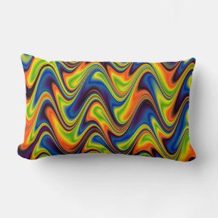Wavy Multicolor Abstract Lumbar Pillow