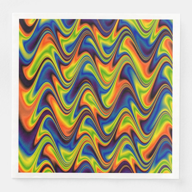 Wavy Multicolor Abstract Napkin (Front)