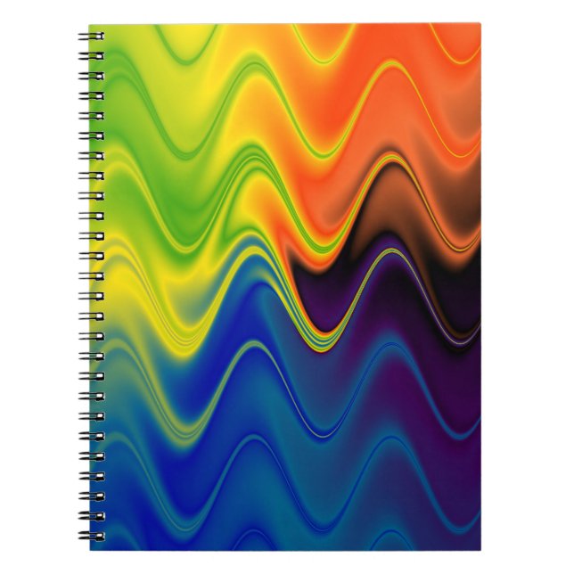 Wavy Multicolor Abstract Notebook (Front)
