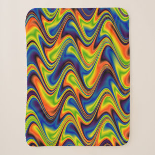 Wavy Multicolor Abstract Sherpa Blanket