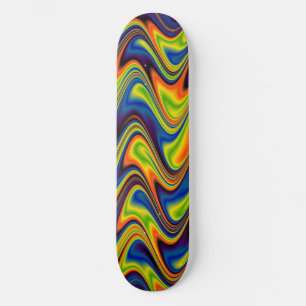 Wavy Multicolor Abstract Skateboard