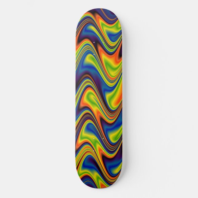 Wavy Multicolor Abstract Skateboard (Front)