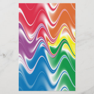 Wavy Multicolor Abstract Stationery