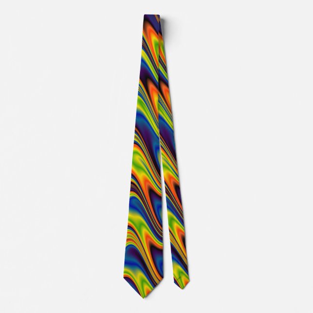 Wavy Multicolor Abstract Tie (Front)