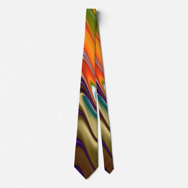 Wavy Multicolor Abstract Tie (Front)