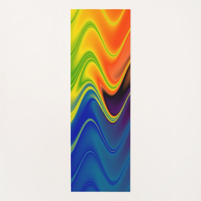 Wavy Multicolor Abstract Yoga Mat (Front)