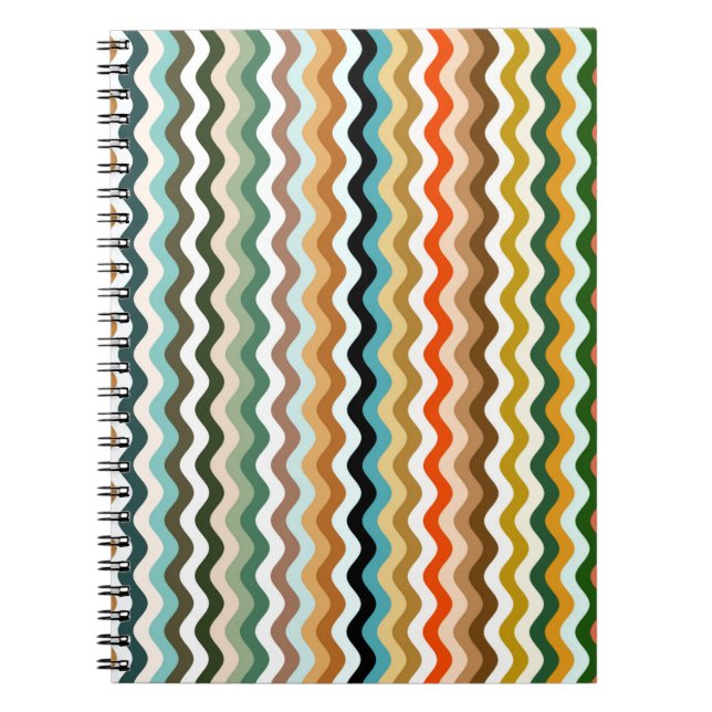 Wavy Multicolor Pattern Notebook (Front)