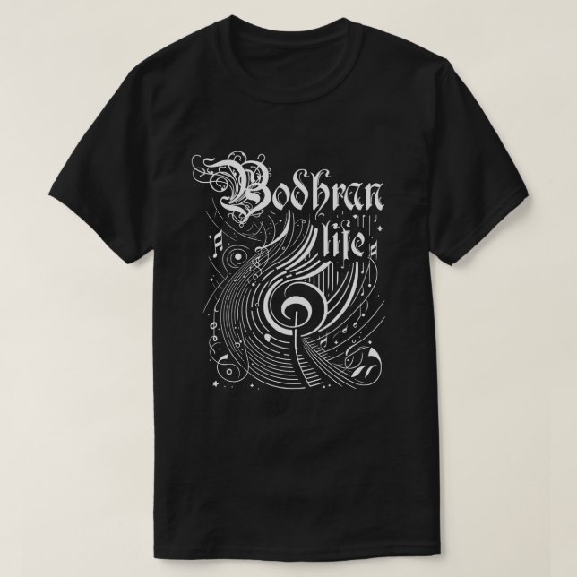 Wavy Music Bodhran Life T-Shirt (Design Front)