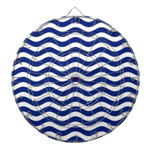 Wavy Navy Stripes decor Dartboard
