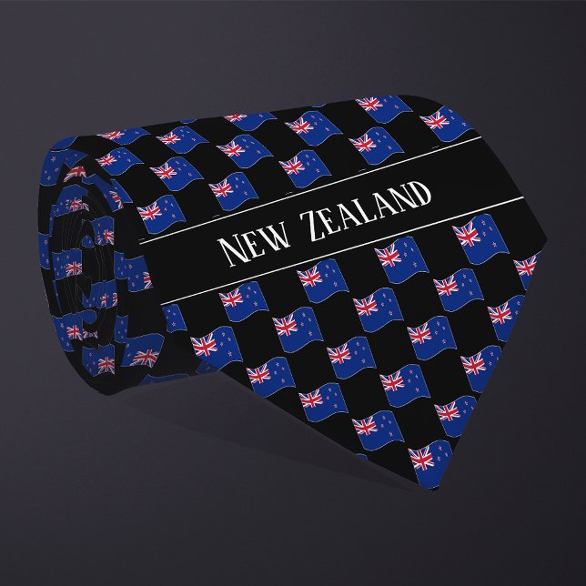 Wavy New Zealand Flag Pattern  Tie (Creator Uploaded)