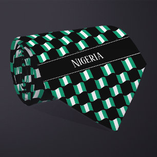 Wavy Nigeria Flag Pattern  Tie