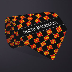 Wavy North Macedonia Flag Pattern  Tie