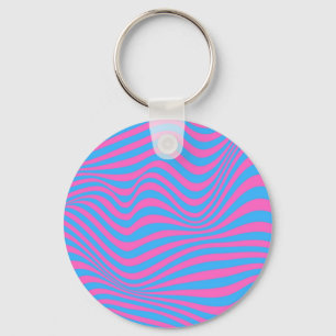Wavy Optical Illusion Pattern Keychain