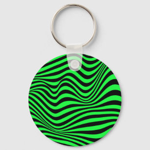 Wavy Optical Illusion Pattern Keychain