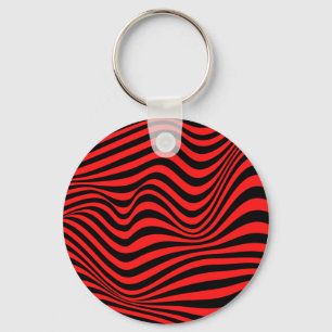 Wavy Optical Illusion Pattern Keychain