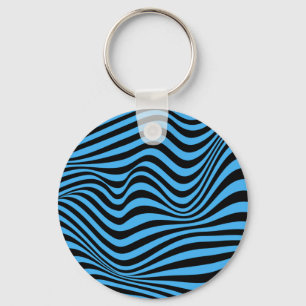 Wavy Optical Illusion Pattern      Keychain