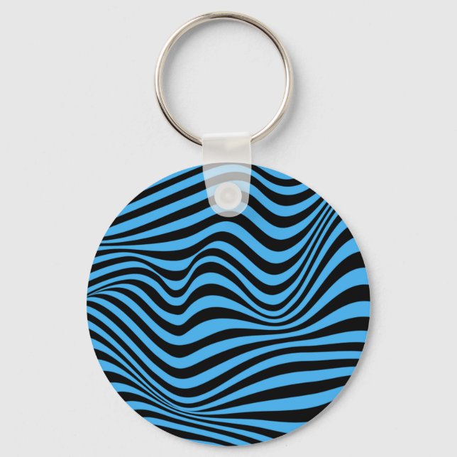 Wavy Optical Illusion Pattern      Keychain (Front)