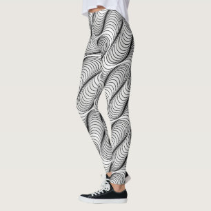 Wavy Optical Illusion Pattern Seamless Abstract Leggings