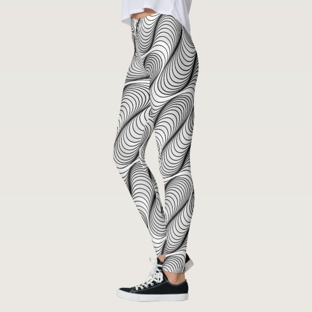Wavy Optical Illusion Pattern | Seamless Abstract  Leggings (Left)