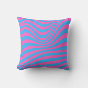 Wavy Optical Illusion Pattern Throw Pillow