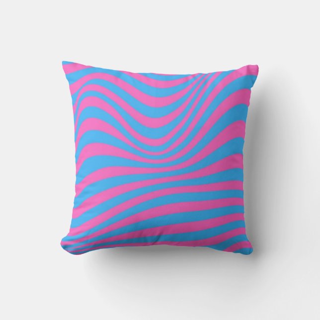 Wavy Optical Illusion Pattern   Throw Pillow (Front)
