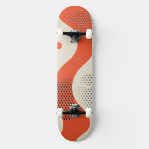 Wavy orange shape with black dots  skateboard